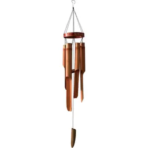 Classic Bamboo with Circle Top, Wood Wooden, Deep Tone Soothing Sound (27)
