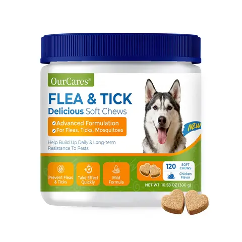 Dog Skin & Coat Soft Chew Treats - Daily Nutritionals with Probiotics, Fish Oil, Flaxseed, Plant-Based Ingredients & Coconut Oil Boost, Collarfree Care Supplement for All Dog Breeds & Ages