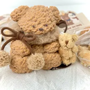 【Buy 3 get 1 free】bear with a scarf - Brown Food-Grade Silicone Slow-Rising Rebound Squishy Fidget Toys for Stress Relief - Soft Squeeze Toys with Thick Creamy Slime Texture, Handmade Non-Toxic Sensory Toys