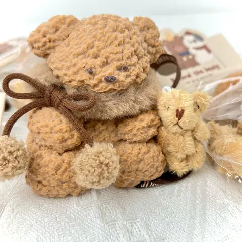 【Buy 3 Get 1 Free】Brown Scarf Bear Fantasy Squishies Toys, Food-Grade BPA-Free Silicone Slow-Rising Rebound Unisex Handcrafted Non-Toxic Slime-Textured Finger Squeeze Stress Relief Sensory Toy for 12 Years Above, Adults