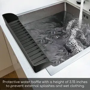 Silicone Sink Splash Guard, Sink Backsplash Guard Behind Tap, Water Sink Splash Guard for Home Kitchen Bathroom, Splash Proof Kitchen Accessories