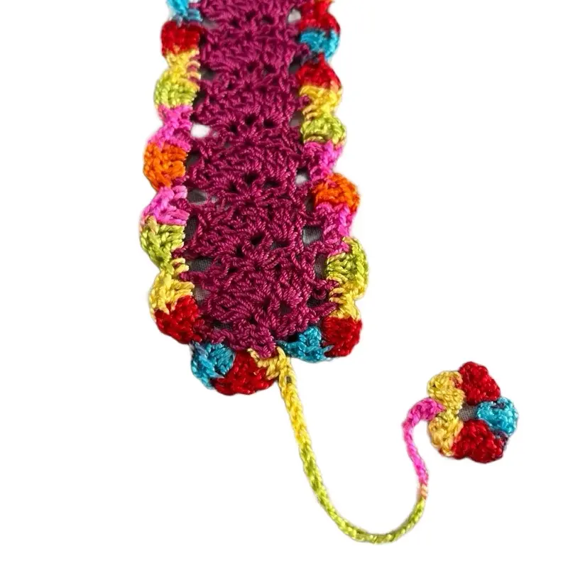 Handmade Crochet Bookmark - Colorful Design with Soft Yarn, Perfect for Book Lovers and Aesthetic Readers