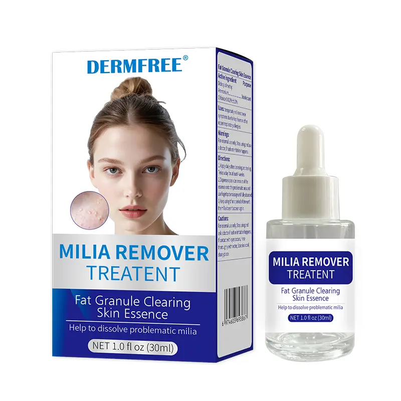VAMY DERMFREE Milia Treatment Kit with Salicylic & Hyaluronic Acid, Hydrating Gentle Serum with Brush Applicator for Face & Body - 0.85 oz