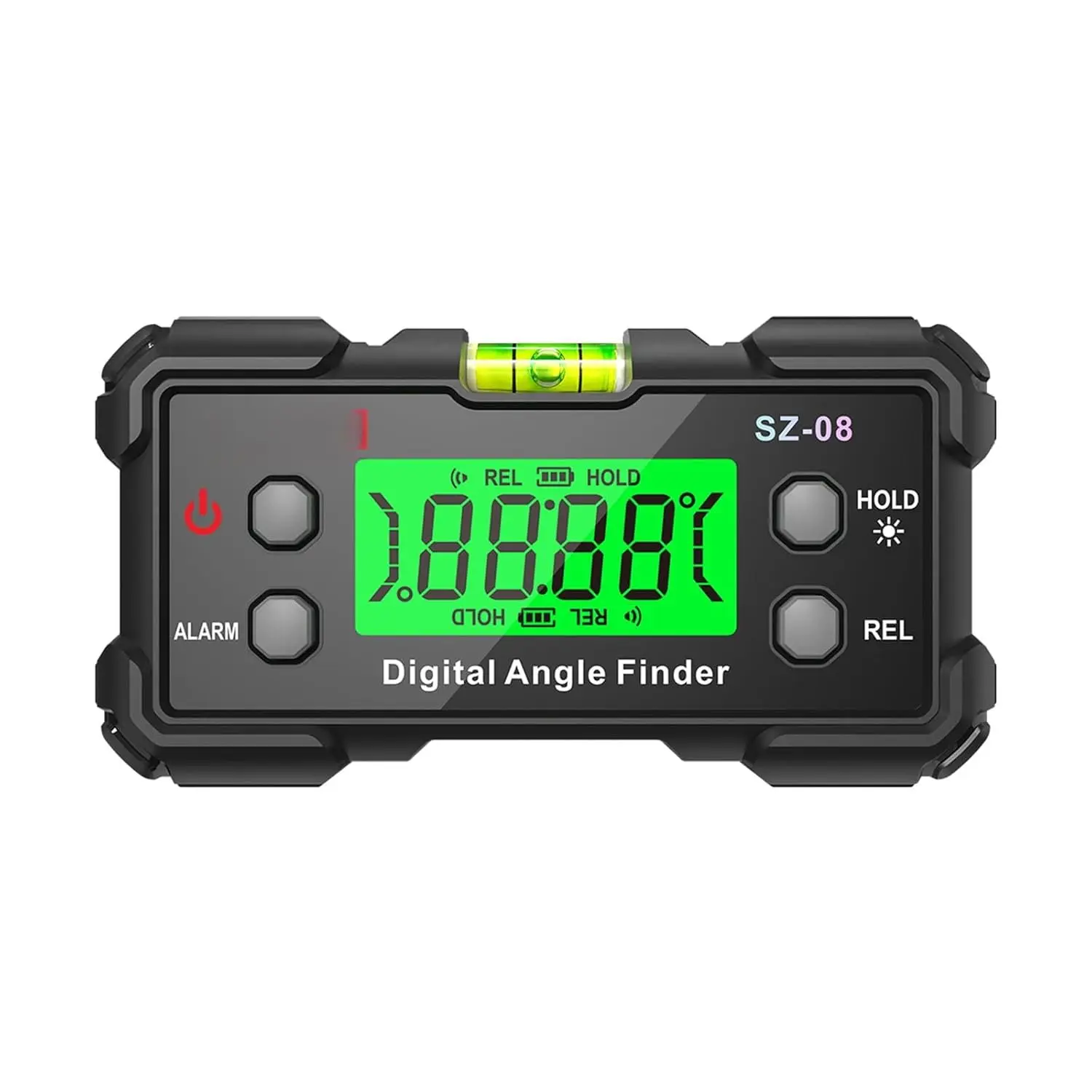 Digital Inclinometer with Backlit Display, ±0.3 Accuracy, Base, Relative & Absolute Measurement Modes, Hold Function, 3-Minute Backlight Auto-Off, 5-Minute Auto Power-Off, Low Reminder, for Construction & Woodworking Alignment, Digital Angle Finder, Compa