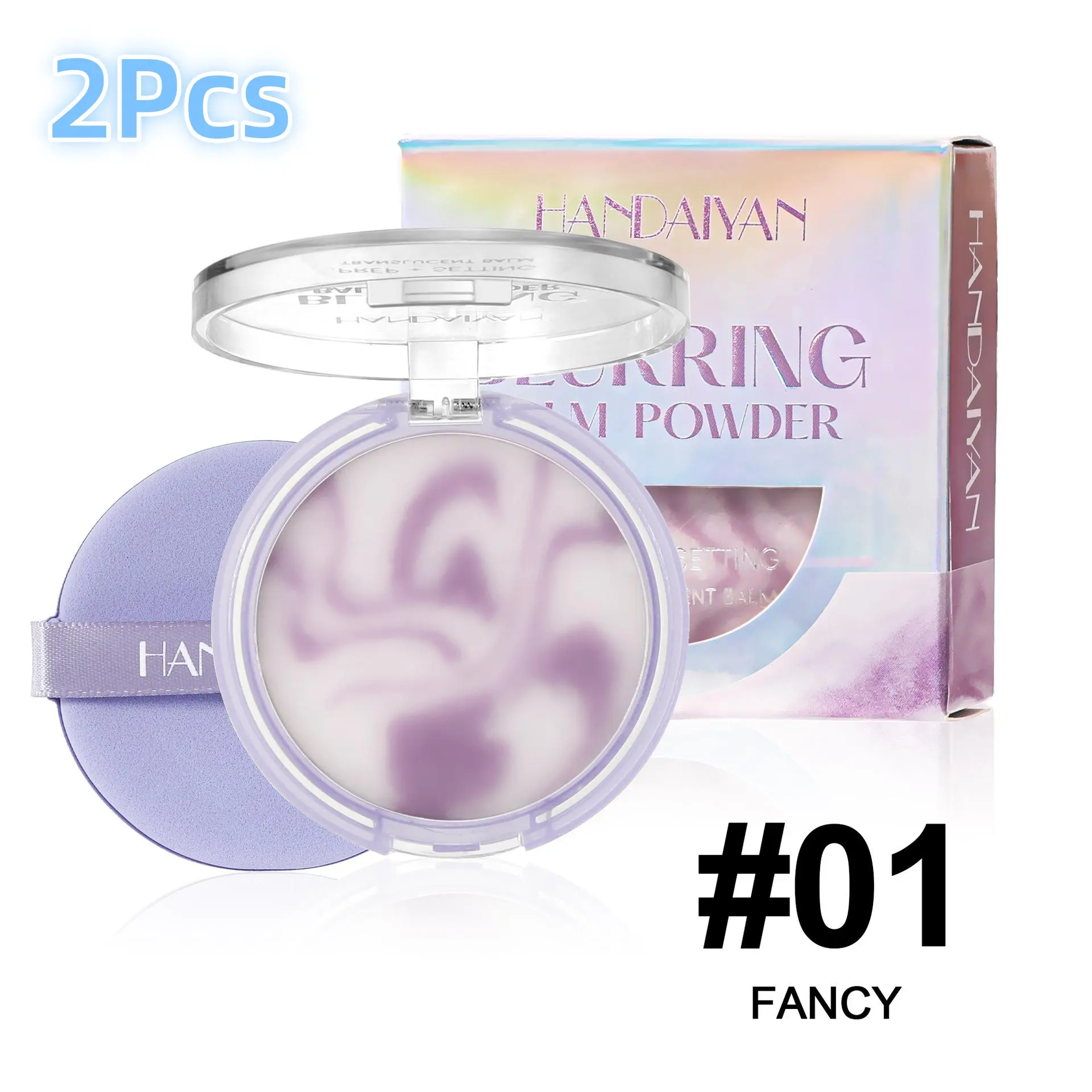 HANDAIYAN Women's 2-Pcs Waterproof Concealer & Paste Powder Set - 5-Color, Long-Lasting Oil Control, Free Applicator, for Adults' Foundation Routine, Oily/Combination Skin, Uneven Tone, #01 Fancy, Flawless Base, Oily Skin Makeup, Uneven Skin Tone