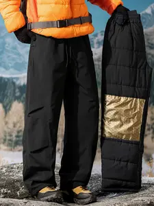 Men's Ultra-Thick Fleece Graphene Heated Winter Ski Pants, Essential Snowboarding Gear, Warm and Comfortable Winter Clothing, Outdoor Clothing