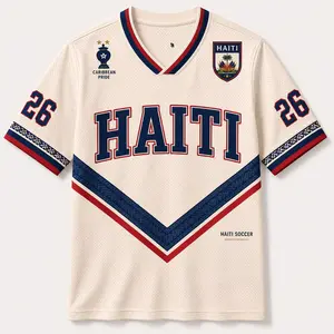Haiti Soccer Jersey, Retro Caribbean Shirt, Custom Name Number Jersey, Haitian Football Fan Gift