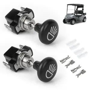 Universal Golf Cart Light , Push Pull Headlight  Button-12Volt - 2 count Replace for Golf Cart Club , Yamaha, EZGO Models, OEM #4034