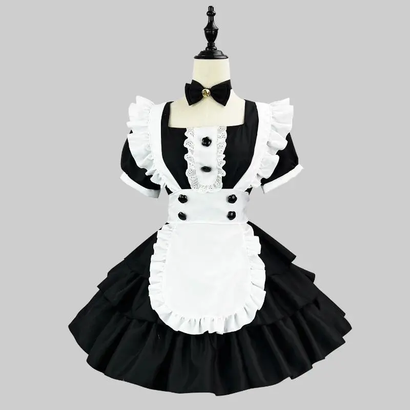 Japanese Anime Cosplay Costume High Quality Black White Maid Outfit Apron Dress Plus Size Women Sexy Lingerie Stage Uniform New