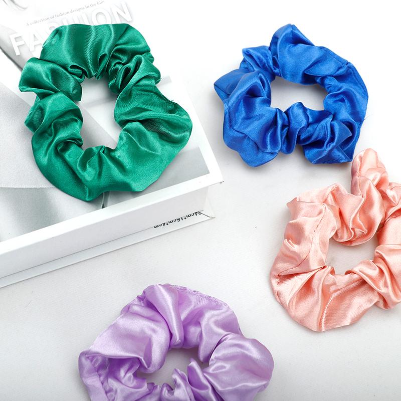 Scrunchies Hair (Random Color) Ties Silk Satin Scrunchy Silk for Hair Silk Ponytail Holders For Women Style