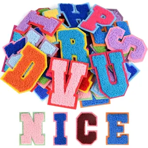 26 Pcs Self Adhesive Chenille Letter Patches A-Z Embroidered Alphabet Applique Cloth Patches for Clothes Bags Hat Phone Case DIY Accessories Mixed Colours