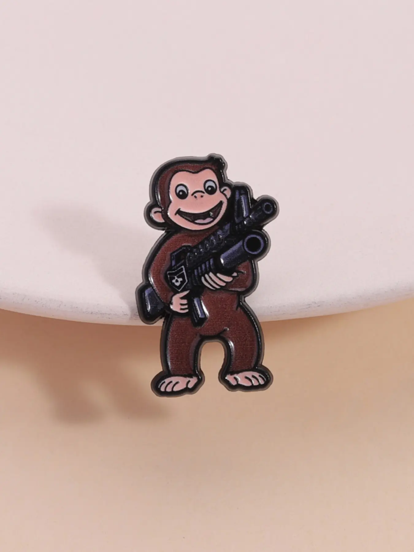 Creative George Badge, Classic Fun Character Reimagined, Unique Trendy Design, Backpack Decoration, Cool Player Collection Gift, Hat Pins, Clip, Alloy Brooch Pin