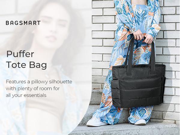 BAGSMART Lightweight Puffy Tote Bag with Compartments for Women, Quilted Shoulder Bag Handbag for Travel and Work Handbag for Travel and Work TikTokShopHolidayHaul BAGSMART Lightweight Puffy Tote Bag with Compartments for Women, Quilted Shoulder Bag Handbag for Travel and Work Handbag for Travel and Work TikTokShopHolidayHaul