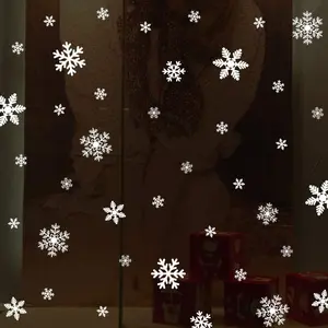 135Pcs Christmas Window Clings Snowflakes Window Decals Static Window Stickers for Christmas Decorations Windows Décor Ornaments Xmas Party Supplies