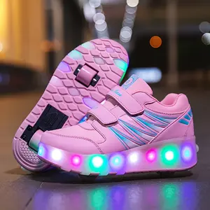 LED Multi-Flash Girl's Sports Casual Shoes, Adjustable Roller Skate, Fast Sliding, Perfect Holiday Gift