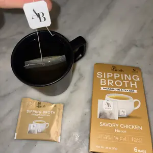 The Art of Broth Sipping Broth Packaged in a Tea Bag Savory Chicken Flavor Plant Based 20 Bags 14 Calorie - Vegan