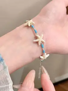 2026 New Boho Style Beach Bracelet, Starfish Shell Conch Bead Bracelet, Fresh and Elegant Rice Bead Bracelet, 1/2/3 Pieces