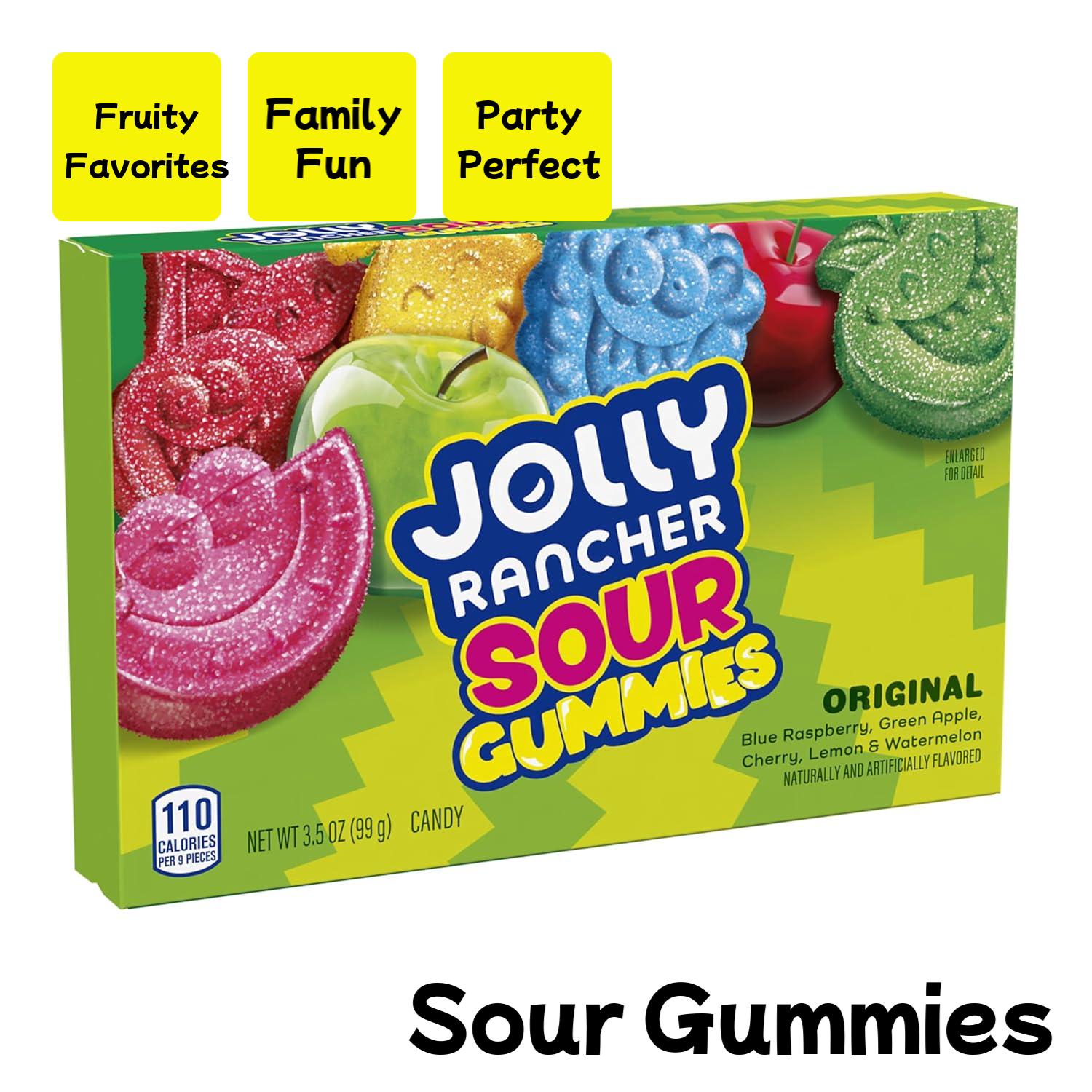 Sour Gummies Assorted Fruit Flavored Candy Box, 3.5 oz