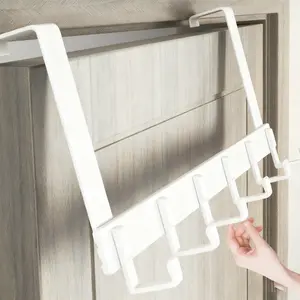 18cm high over-the-door hook rack, easy to install without drilling. Ideal for hanging hats, keys, this space-saving storage solution is suitable for hallways, bathrooms, bedrooms, homes, dormitories and other places. Aluminium Organiser Wall Installation