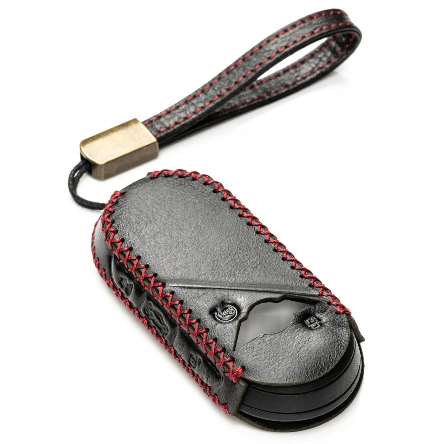 VITODECO Superior 4-Button Leather Key Fob Case for MINI Countryman S ALL4, Cooper 2 Door, Cooper S 4 Door, Convertible - Premium Protection & Easy Installation