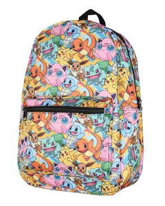 Pokemon Backpack Pikachu Squirtle Jigglypuff Eevee Bulbasaur Charmander Laptop School Travel Backpack 17"
