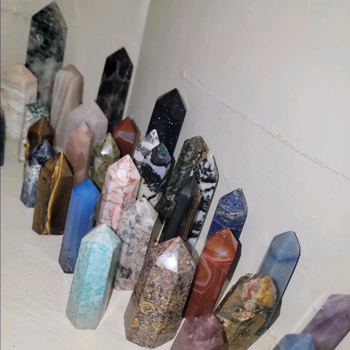 Set of 5 Intuitively Chosen Crystal Towers natural crystal Decorative