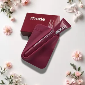 2026 Rhode Style Lip Case Set, Soft Silicone Aesthetic Phone Cover, Trendy Phone Case Gift (random lipstick gift)