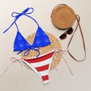 4th of July Bikini Set – Sexy 2-Piece Couples Matching Swimwear, 420 Friendly Beachwear, Trendy Bathing Suit 2025, Swimsuits for women