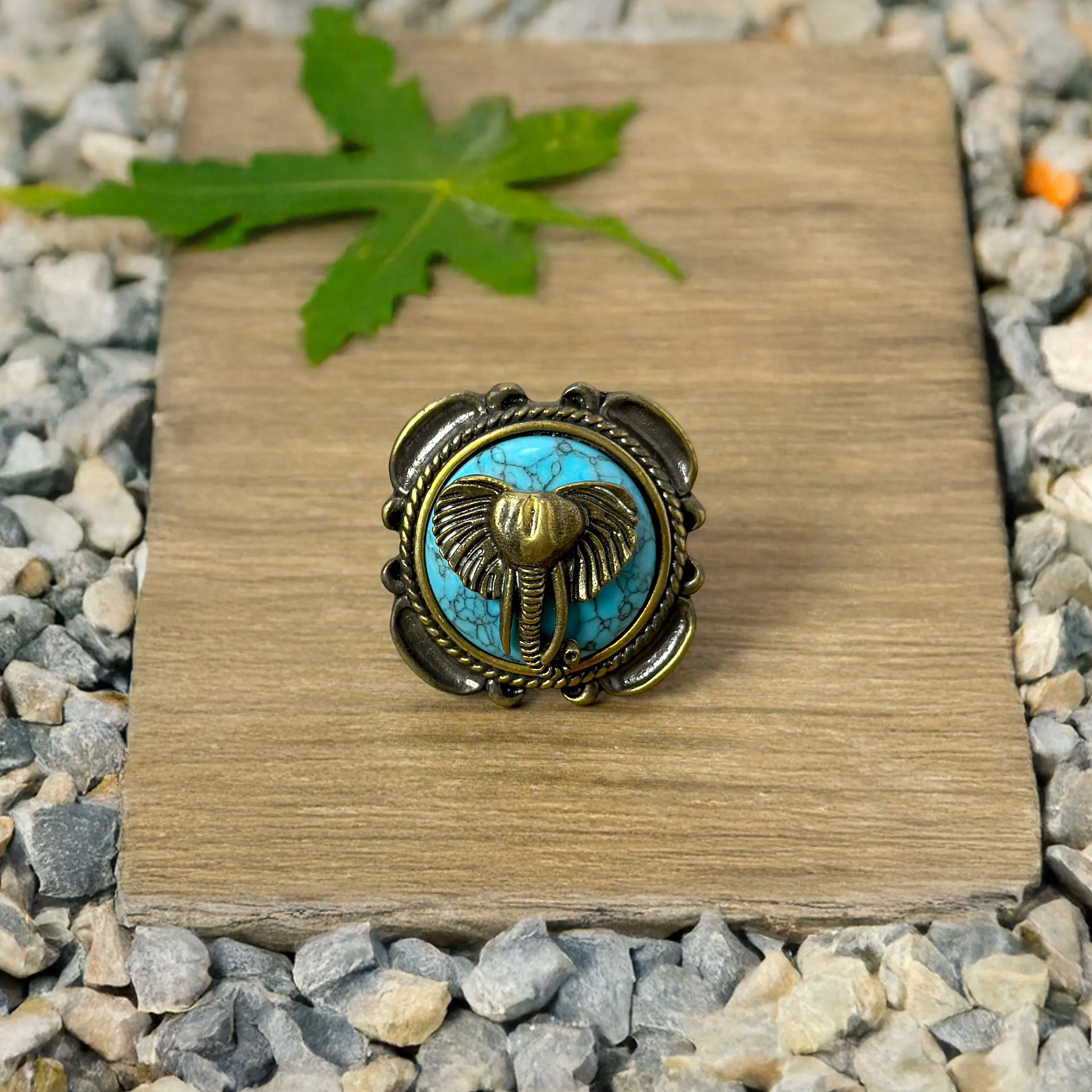 Vintage Antique Gold Elephant Statement Ring, Elegant Style, Vintage Style