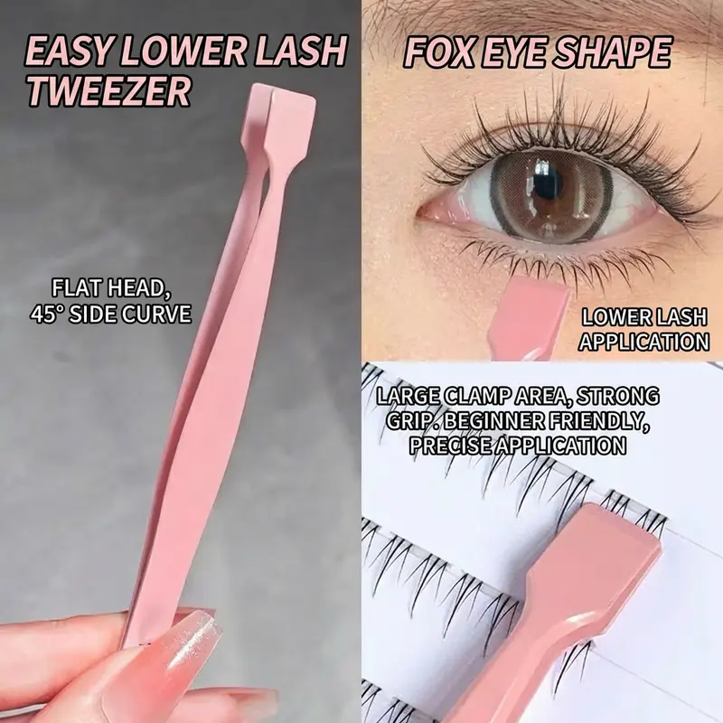 Lower Lash Applicator Tweezer | Flat Head Lash Tool | Beginner Friendly