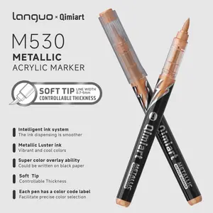 48 Colors Metallic Acrylic Markers, Quick Drying, Fade Resistant, Perfect for Painting, Illustrations, School Projects, Paper, Fabric, Wood, Rocks, Art Pen Marker