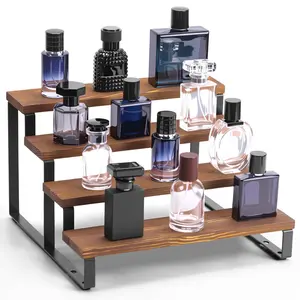 Wooden Cologne Organizer For Men, 4 Tiers Cologne Stand Shelf, Perfume Organizer Holder, Fragance Display Storage Rack,  For Men