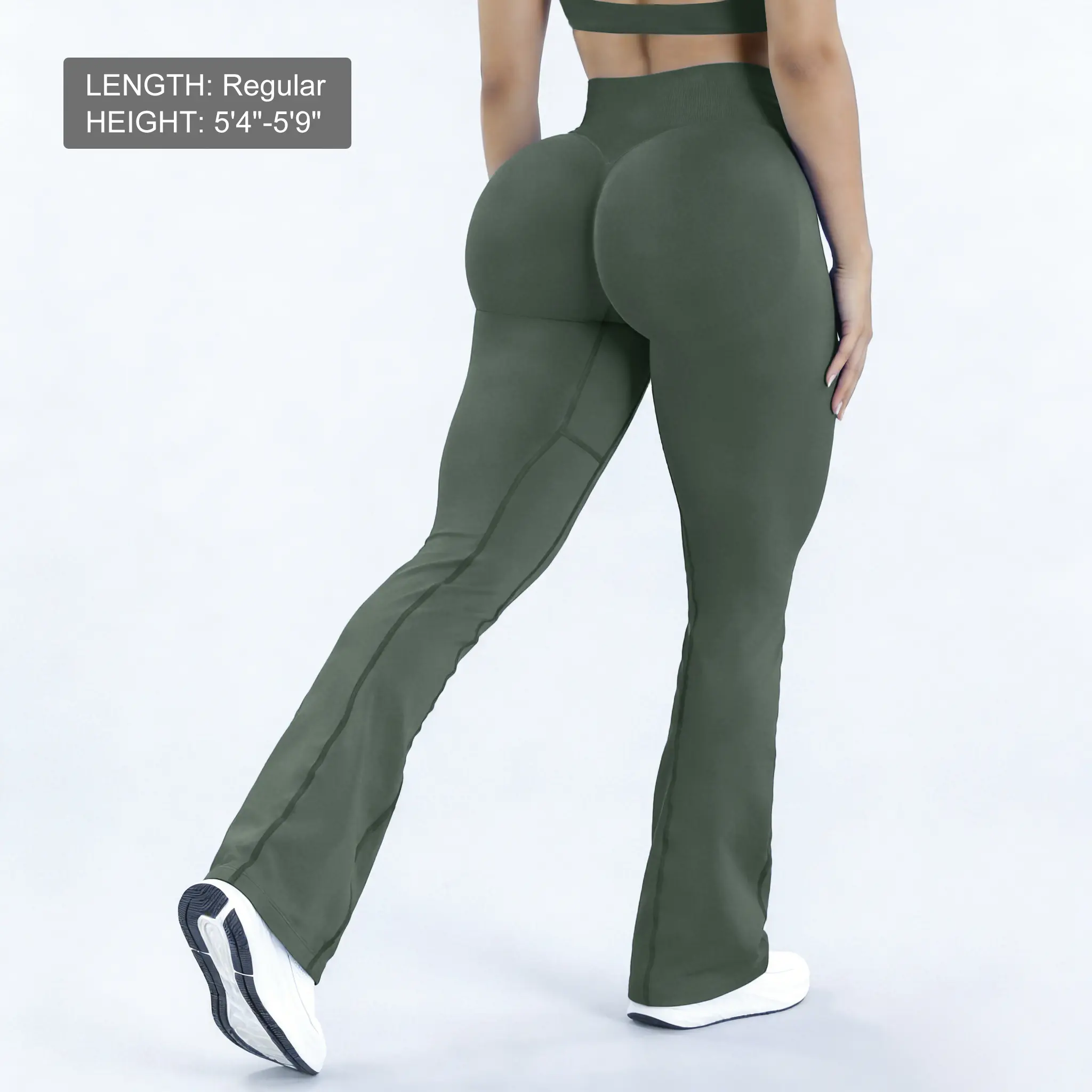 Olive Green Flared Leggings