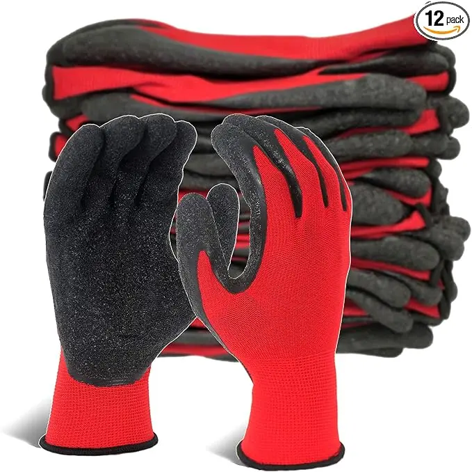 32 pairs Crinkle Latex Rubber Coated Safety Work Gloves metal gloves studson hardhat work glove 32 pairs Crinkle Latex Rubber Coated Safety Work Gloves metal gloves studson hardhat work glove