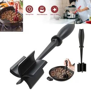 2 Pack Meat Chopper & Hamburger Masher, Heat Resistant Nylon Ground Beef Chopper, Non-Stick Meat Smasher Utensil for Ground Turkey, Pork, Vegetables & More, Dishwasher Safe