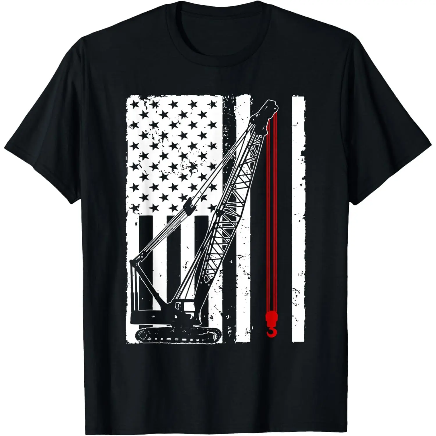 Crane Operator Design For Men US Heavy Equipment Crane Lover T-Shirt,Made in USA