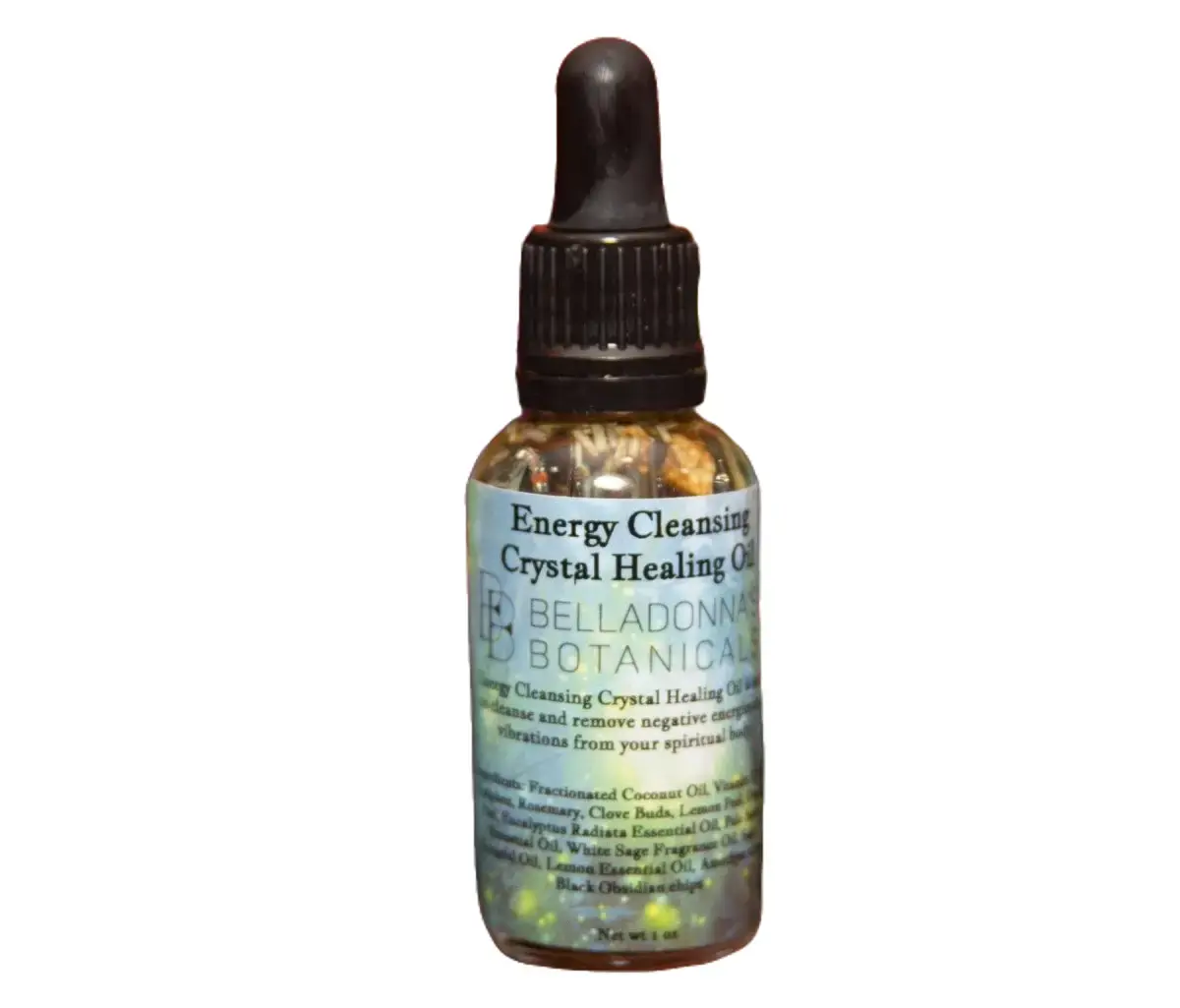 Belladonna Botanicals Unisex Energy Cleansing Crystal Healing Oil - Aromatherapy, Negative Energy Removal, Balance Restoration, Energetic State Transition Support, Spiritual Purification