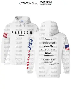 Freedom Charlie Kirk Memorial Shirt For Men - For Women, Jesus Defeated Death So You Can Live Sweatshirt, Memorial Gifts Hoodie, Casual Cotton Top