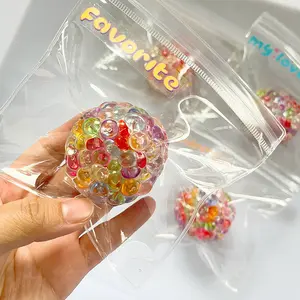 Squishy Balls for Kids Fidget Toys Colorful Ice Cubes Pop Beads Stress Relief Sensory Toys Handmade Squishy Squeeze Balls Anxiety Relief Fidget Tools for Children Adults