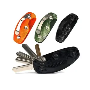 Portable Pocket Aluminum Key Holder Organizer Clip Folder Keychain Keyring Outdoor EDC
