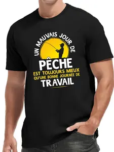 Fun French Men's Short Sleeve T-shirt Summer T-shirt Top