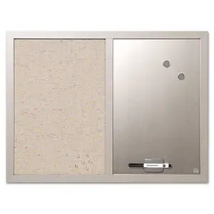 Bi-Silque Visual Communication Products  MasterVision Combo Bulletin Board- Bulletin-Dry Erase- 24X18- Gray Frame