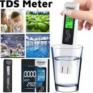 4 in 1 TDS Meter - TDS EC & Temperature(°C,°F) Meter Accurate Reliable Digital Water Testing Kit for Drinking Water Tap Well Swimming Pool Hydroponics