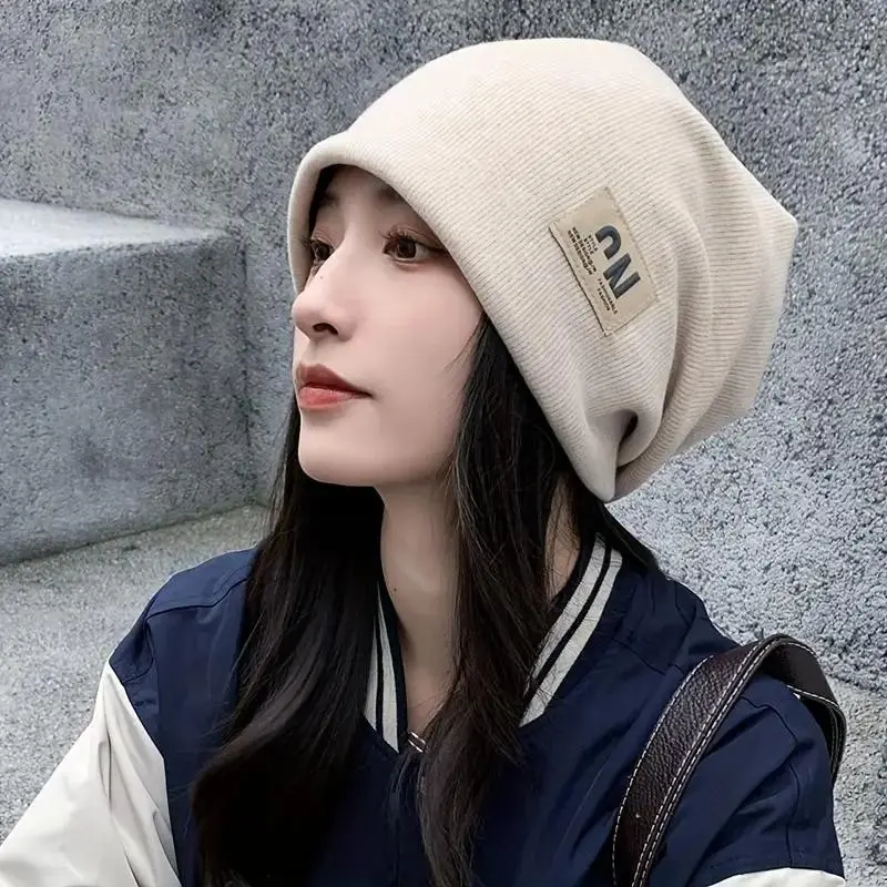 Fall Winter Warm Hat for Men and Women, Cozy Earmuff Scarf Lightweight Beanie Fitted for Outdoor Riding, Breathable Stretch Knit Cap for Christmas