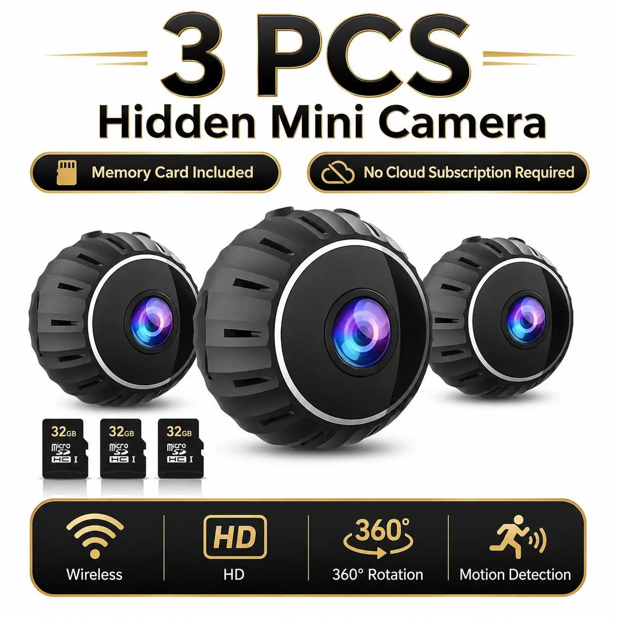 Mini WiFi Magnetic Security Camera - 1080P HD Video Recording, Night Vision, Wi-Fi Enabled, Indoor/Car/Office Monitoring Surveillance Camera