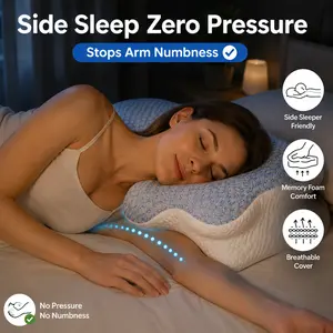 Slow Rebound Memory Foam Ergonomic Butterfly Neck Pillow | Firm Cervical Support to Align Spine, Ease Shoulder & Neck Stiffness Pain, Ideal for Side Sleepers & Back Sleepers
