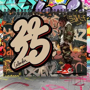 2025 Hip-Hop Graffiti Calendar | 12 Month Calendar | 90S Rap Calendar | Graffiti Calendar