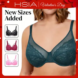 HSIA Floral Lace Underwire Unlined Unpadded Non Padded Minimizer Bra Plus Size Full Coverage Available In Fits Small And Fits Large Sizes Pick Your Fit