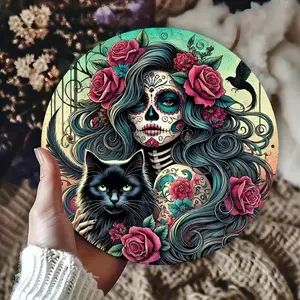 Day Of The Dead Aluminum Sign Decor Signs Sugar Skull Art Waterproof Dustproof Home Garage Restaurant Bar Cafe Wall Decor