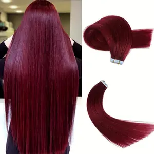 Tape in Hair Extensions Human Hair 20pcs Straight Seamless Skin Weft Tape in Hair Extensions Remy Human Hair